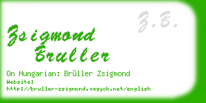 zsigmond bruller business card