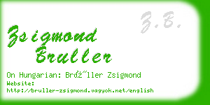 zsigmond bruller business card